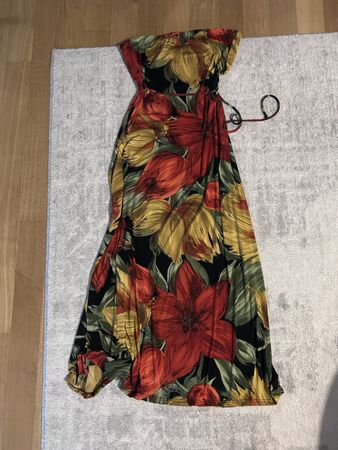 Strapless Maxi Dress Floral