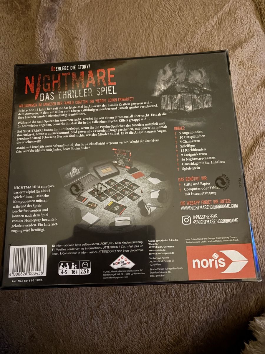 Jeux: Nightmare das Trillerspiel – Neuf avec emballage d'origine à Wynau par rem_5tpw 1