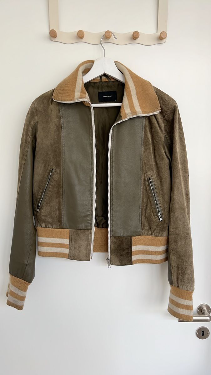 Vero Moda Giacche: Jacke Leder Khaki Grösse L – Usato da Flims Waldhaus venduto da kat_gs8f