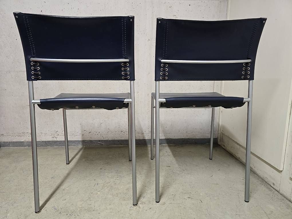Stühle: 2 Esszimmerstühle Leder dunkelblau - Collection Hutter – Gebraucht aus Zollikon von ropmd 2