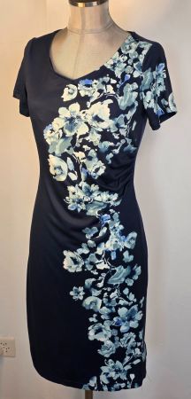 S/M 36/38 BPC Bon Prix Selection Sommerkleid navy floral