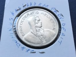 5 Franken Silbermünze 1931 mit 10 Sterne über Kopf VZ ++