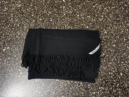 Acne studios black wool scarf 70 x 200cm