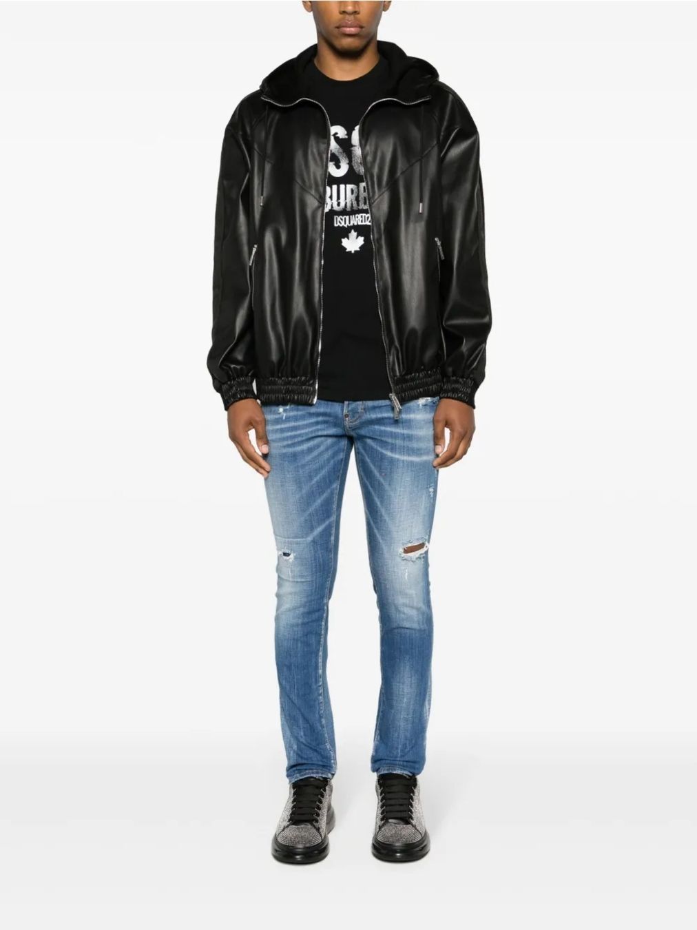 Dsquared2 Jacken: Dsquared2 Lederjacke mit Kapuze – Neu und originalverpackt aus Amriswil von newschweiz 4