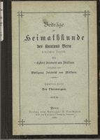 Beiträge Heimatkunde des Kantons Bern Der Oberaargau 1890