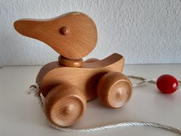 Holz Spielzeug Ente Nachziehtier