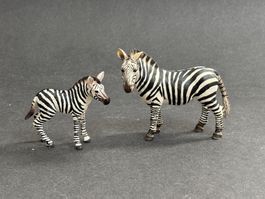 Schleich Zebra Stute und Fohlen