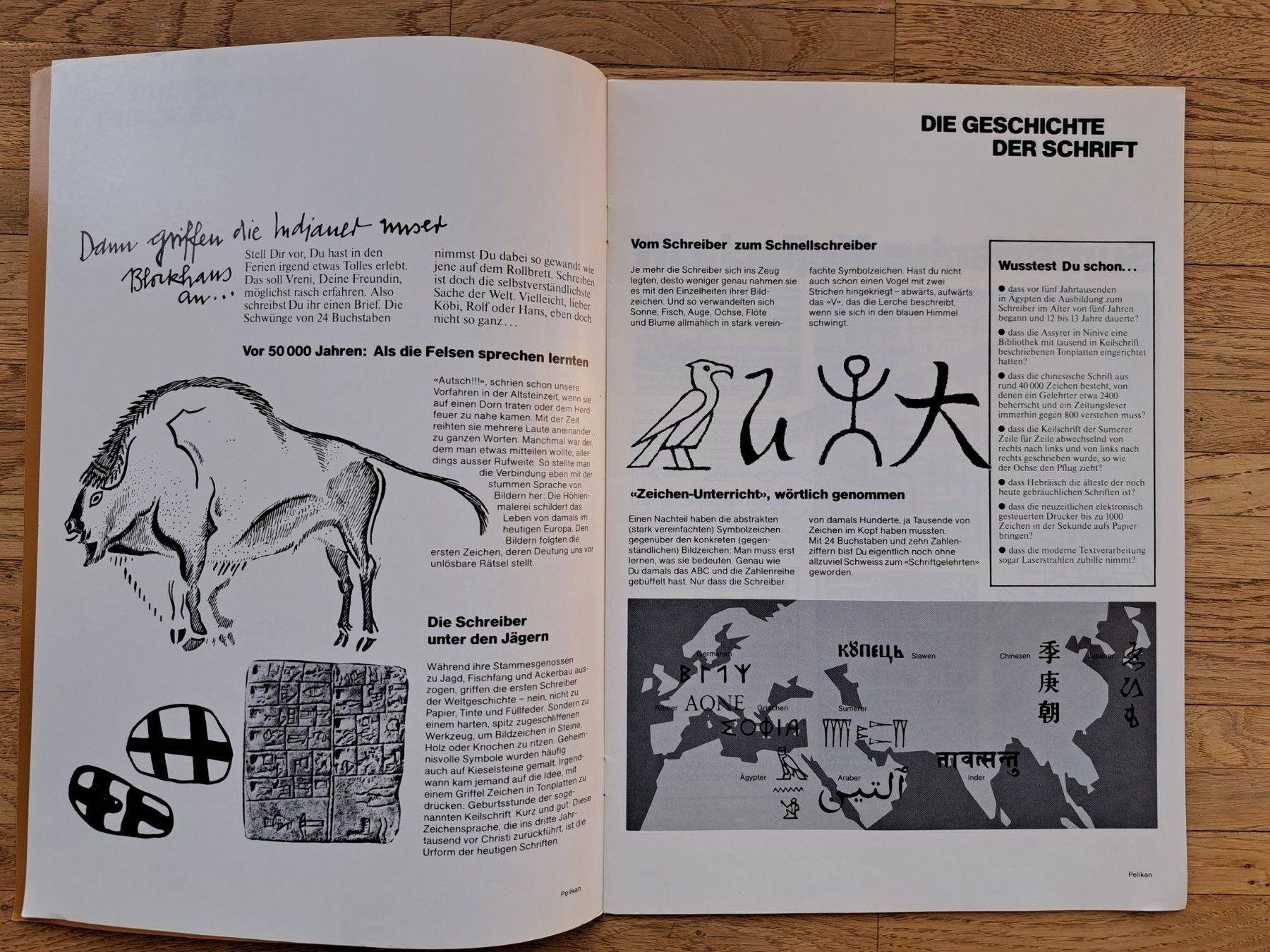 Zeitschriften & Magazine: Die Geschichte der Schrift  - Pelikan - Heft - 12 Seiten – Gebraucht aus Zwingen von Tigertimmi 1