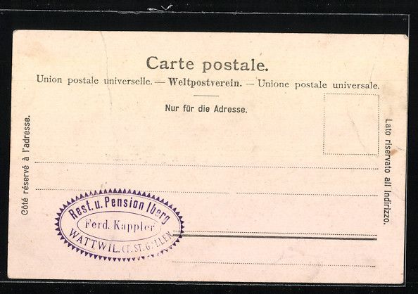 Cartoline postali: Wattwil, Restaurant, Schloss auf dem Ybe – Usato da Berlin venduto da bartko-reher 1