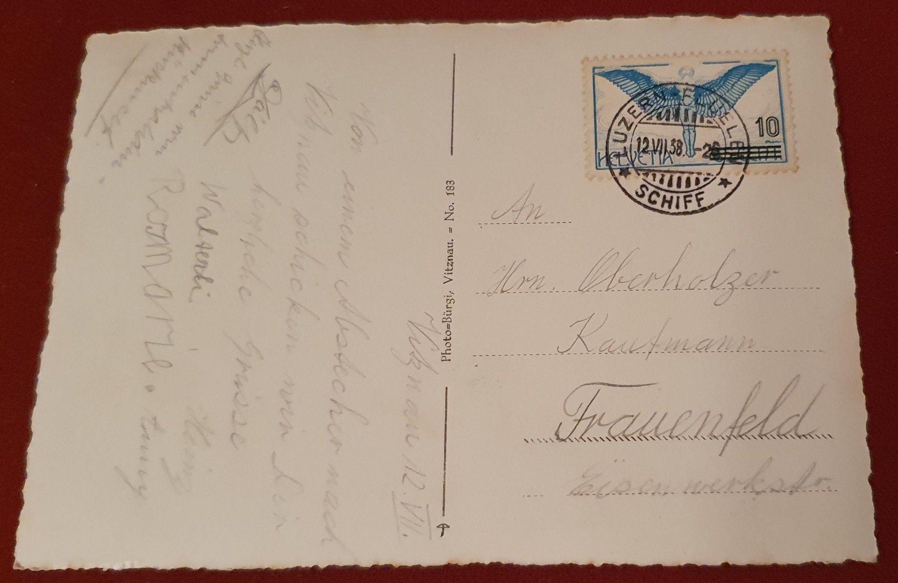 Cartoline postali: Vitznau 1938 - mit Schiffspost-Stempel – Usato da Kreuzlingen venduto da Rschweiz1 1