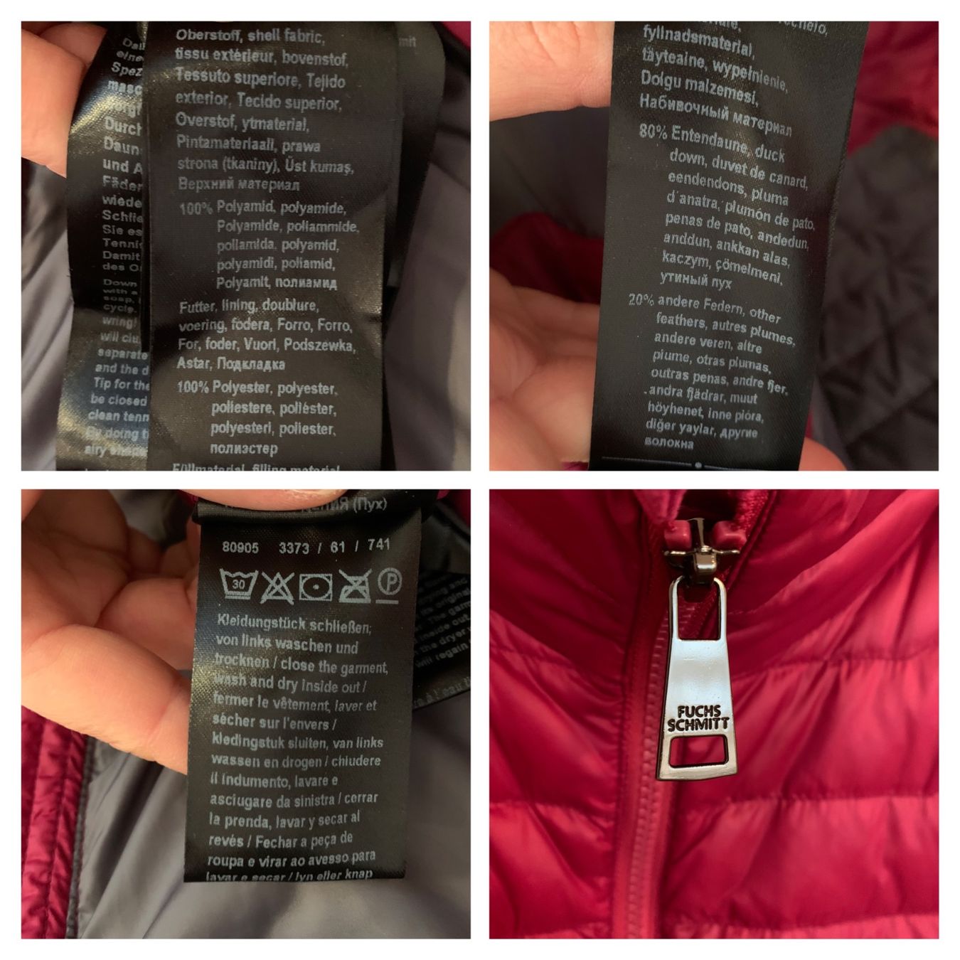 Fuchs Schmitt Giacche: FUCHS SCHMITT echte Daunen Jacke Gr. 36 / S pink Himbeerrot – Usato da Fislisbach venduto da KolibriSecondhand 6