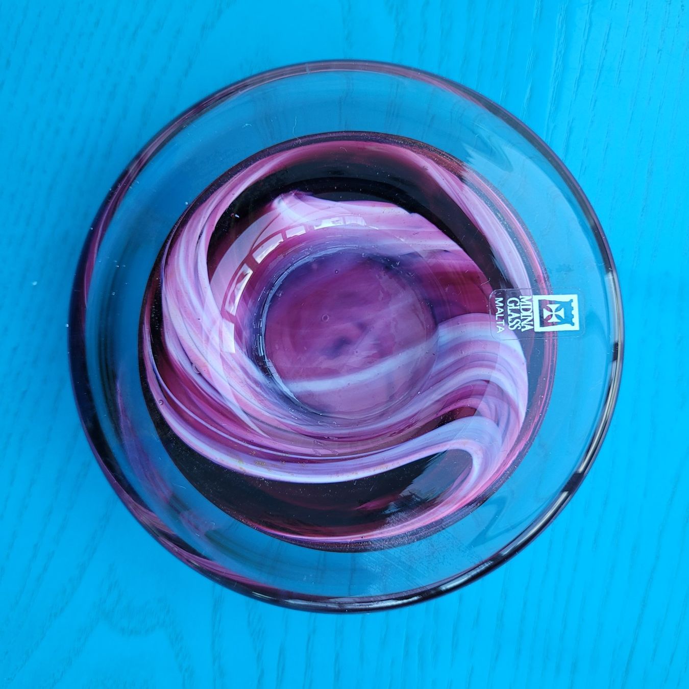 Kerzen: Teelicht   Mdina Glas Malta rot rosa – Gebraucht aus SCHÜBELBACH von CoKaHa 5