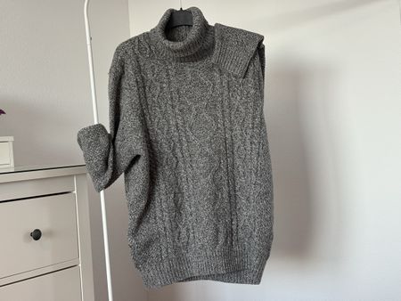 Pier One Rollkragenpullover grau Zopfmuster Grösse XXL