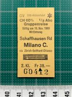 Ticket Schaffhausen Milano Centrale, CIV SBB Aktionsfahrt