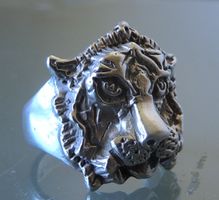Tiger Silber 925 Fingerring Gr. 63