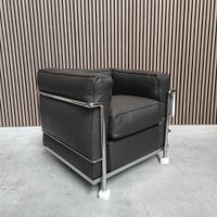 Cassina LC2 Fauteuil in Schwarzem Leder