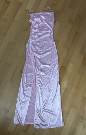 Rosa Kleid mit Schlitz - Sommer, Grösse 34/XS
