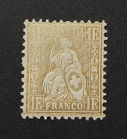 Sitzende Helvetia 1881, 1Fr. Faserpapier ZNr.52 ungestempelt