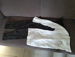 Pyjama Gr. S schwarz weiss Gesicht NEU