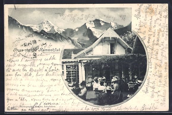 Cartoline postali: AK Interlaken, Gasthaus Heimwehfluh – Usato da Berlin venduto da bartko-reher