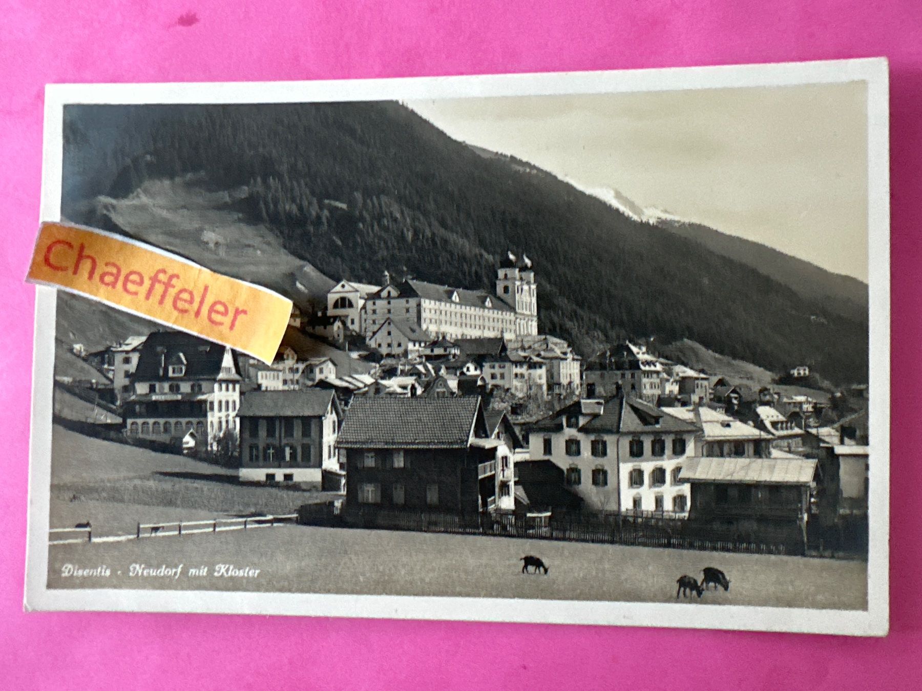 Cartoline postali: 1927 Disentis - Neudorf mit Kloster – Usato da Zürich venduto da Chaeffeler