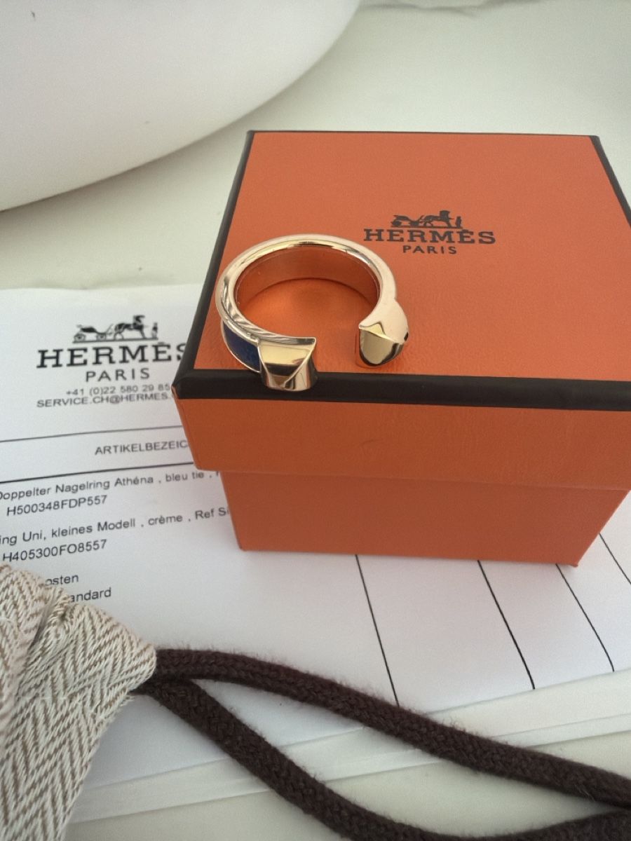 Hermès Ringe: HERMES Double Clou ring Athéna bleu 57 – Neu (gemäss Beschreibung) aus Steinhausen von Stylelene14 1