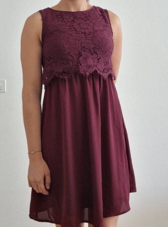 Bordeaux-rotes Cocktail- / Fest- / Sommerkleid, Gr. XS