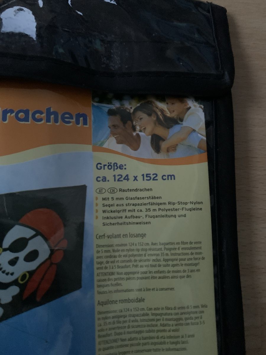 Aquilone: Originalverpackter Piraten Flugdrachen – Nuovo e nell'imballaggio originale da Hünenberg See venduto da spartakus02 2