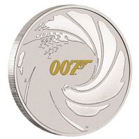 007 JAMES BOND 1 UNZE OZ TUVALU SILBER JUBILÄUM 2021 COLORED