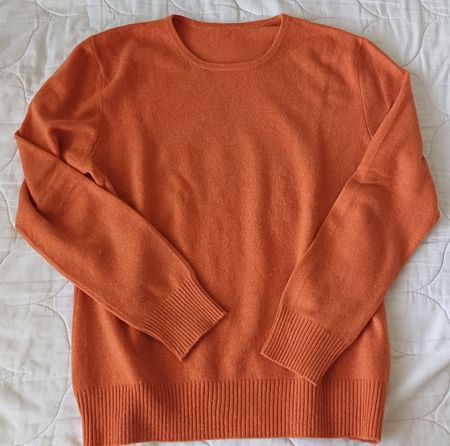 Kaschmir-Pullover orange Rundhals Grösse 42, Top Zustand 