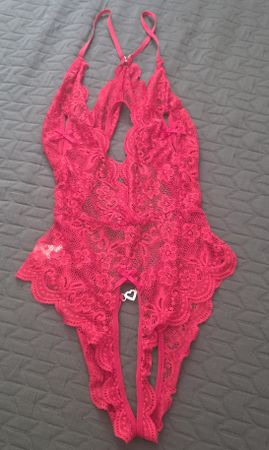 Damen Body Spitzen rot Grösse L neu
