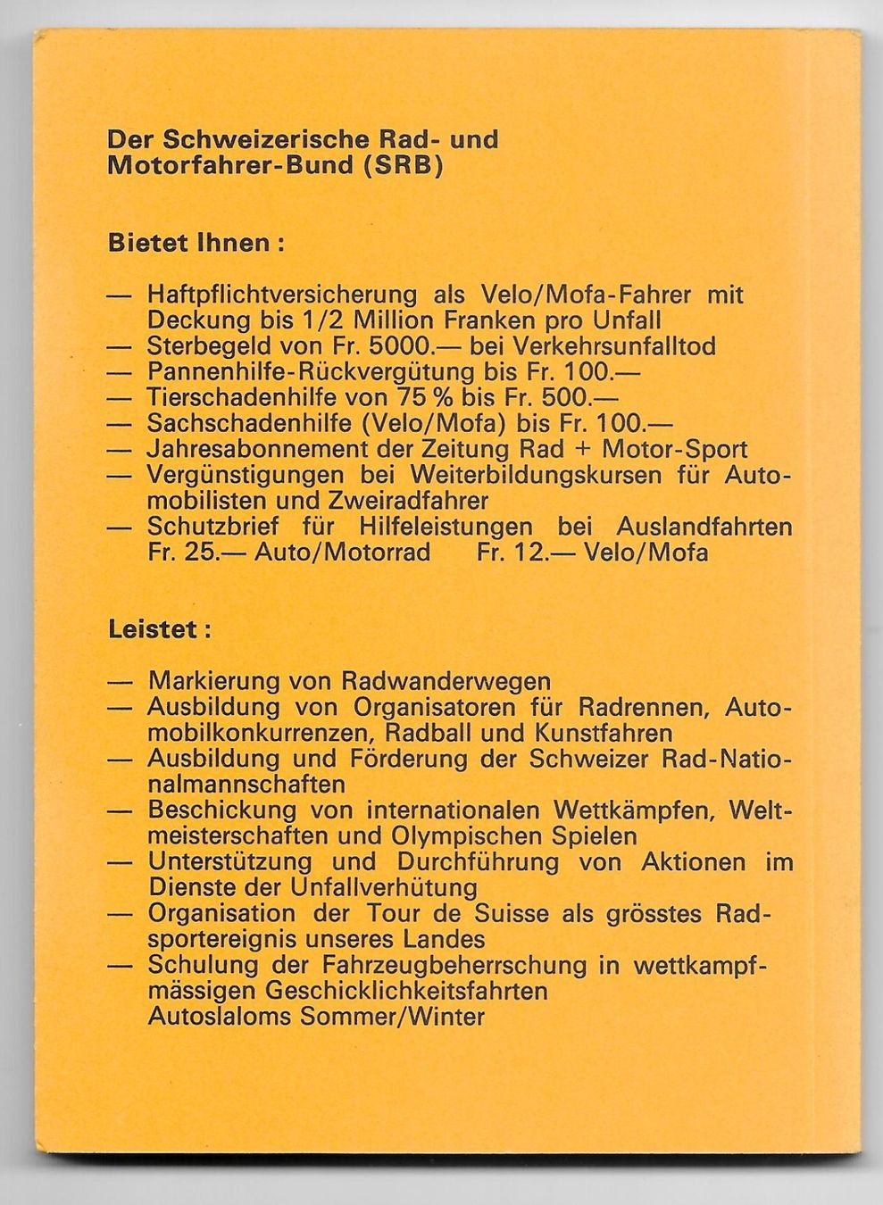 Cartine & Atlanti: Radwanderwege SRB, 1988 – Nuovo e nell'imballaggio originale da Lausanne venduto da jag_sj6f 1