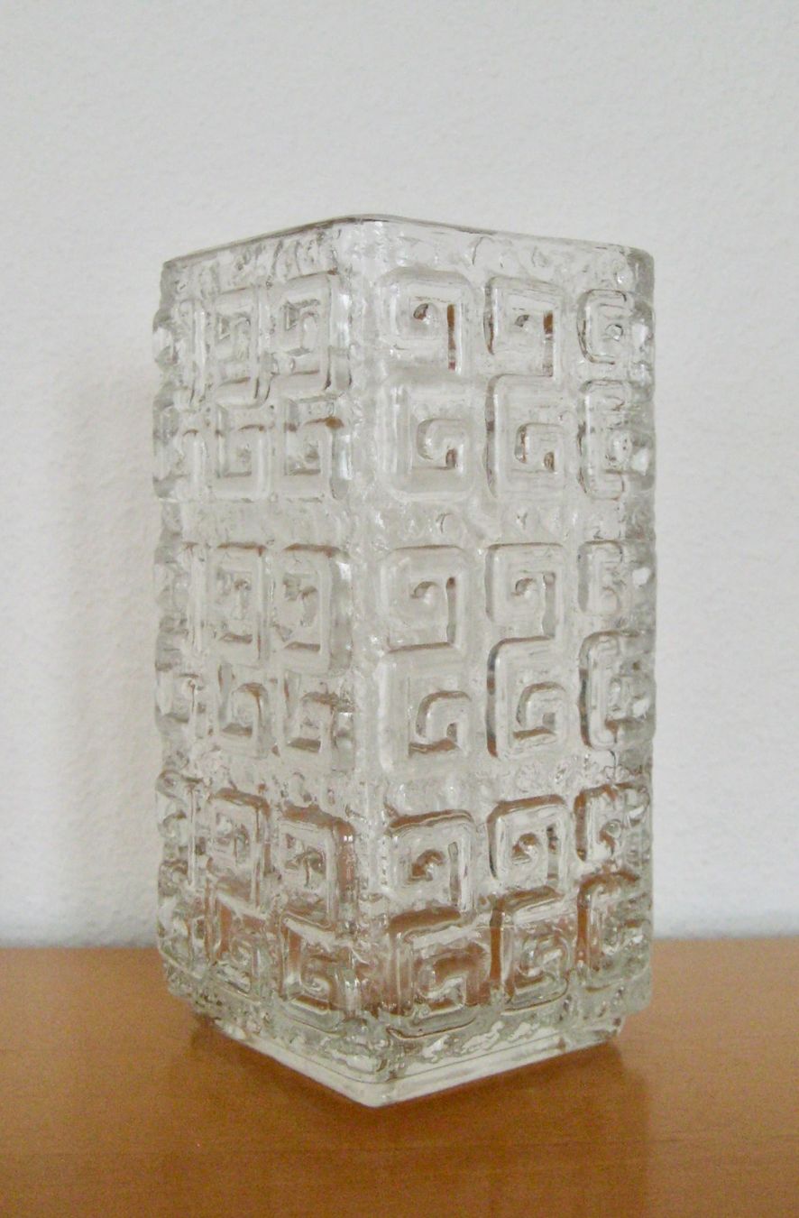 Vasi & Recipienti: Glas Vase mit Mäanderband Muster / 60er Jahre – Usato da Langendorf venduto da Happy11 1