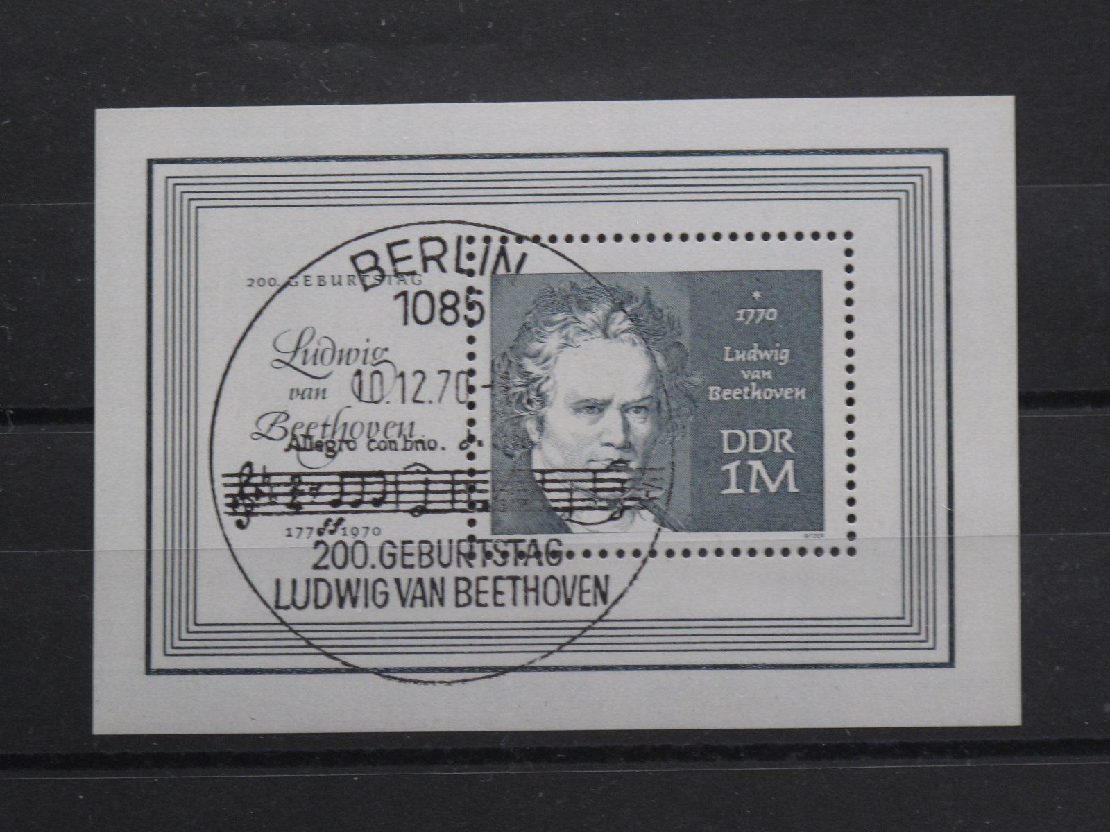 Tutti i francobolli: DDR 1970 Ludwig v. Beethoven  Bl 32 gest – Usato da Wil SG venduto da fva01