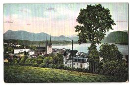 Relief-AK Luzern, Ortsansicht mit Rigi u