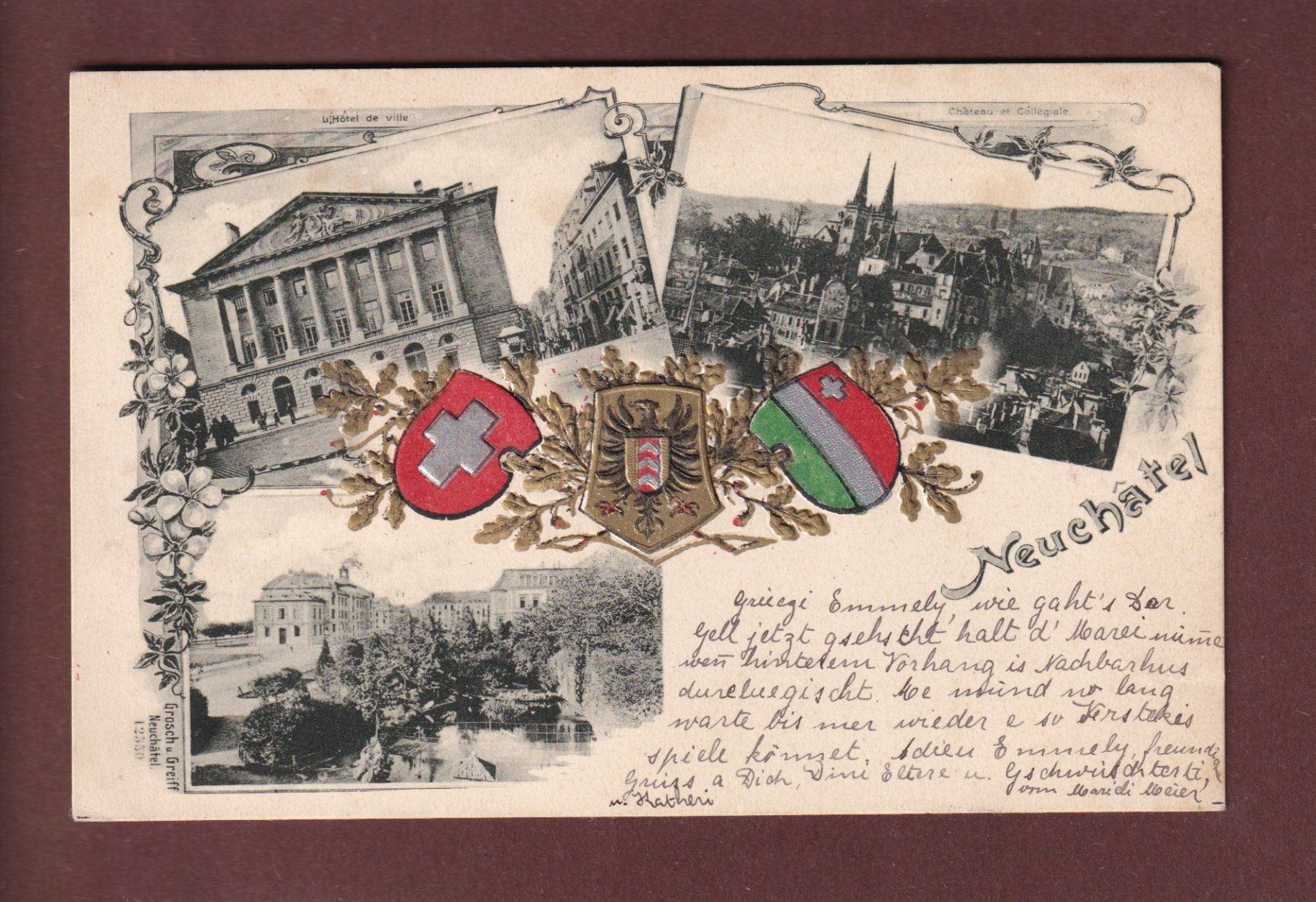 Cartoline postali: NEUCHÂTEL - Multivues - 1905 – Usato da Pully venduto da nicecards