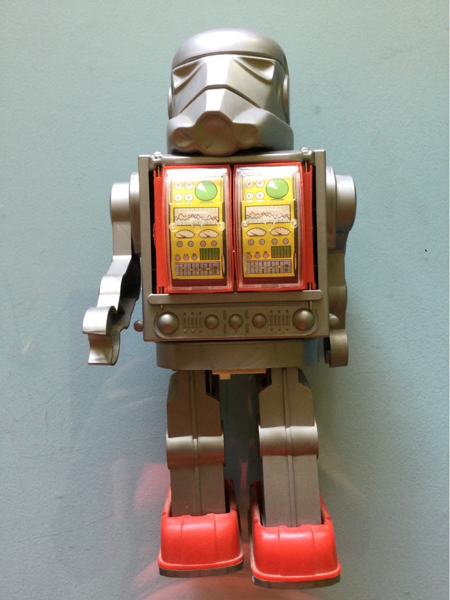 Statuette: Roboter OVP Star Robot Metall Sonic Control Geräusch& Licht – Usato da Basel venduto da pink2010 3