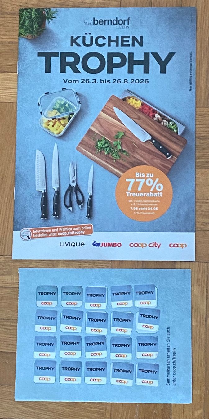 Coop Raccolte di bollini & punti: 9 volle Sammelkarten Coop Küchen Trophy – Nuovo (secondo la descrizione) da Dietlikon venduto da sepiwaku