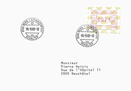 ATM 9z Wertfehldruck 74 Rp. Wertstufe 0074 Brief B-Post