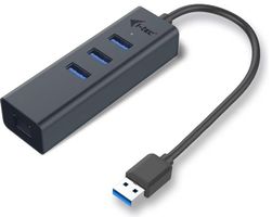 i-tec USB-A Metal HUB 3 Port + Gigabit Ethernet Adapter