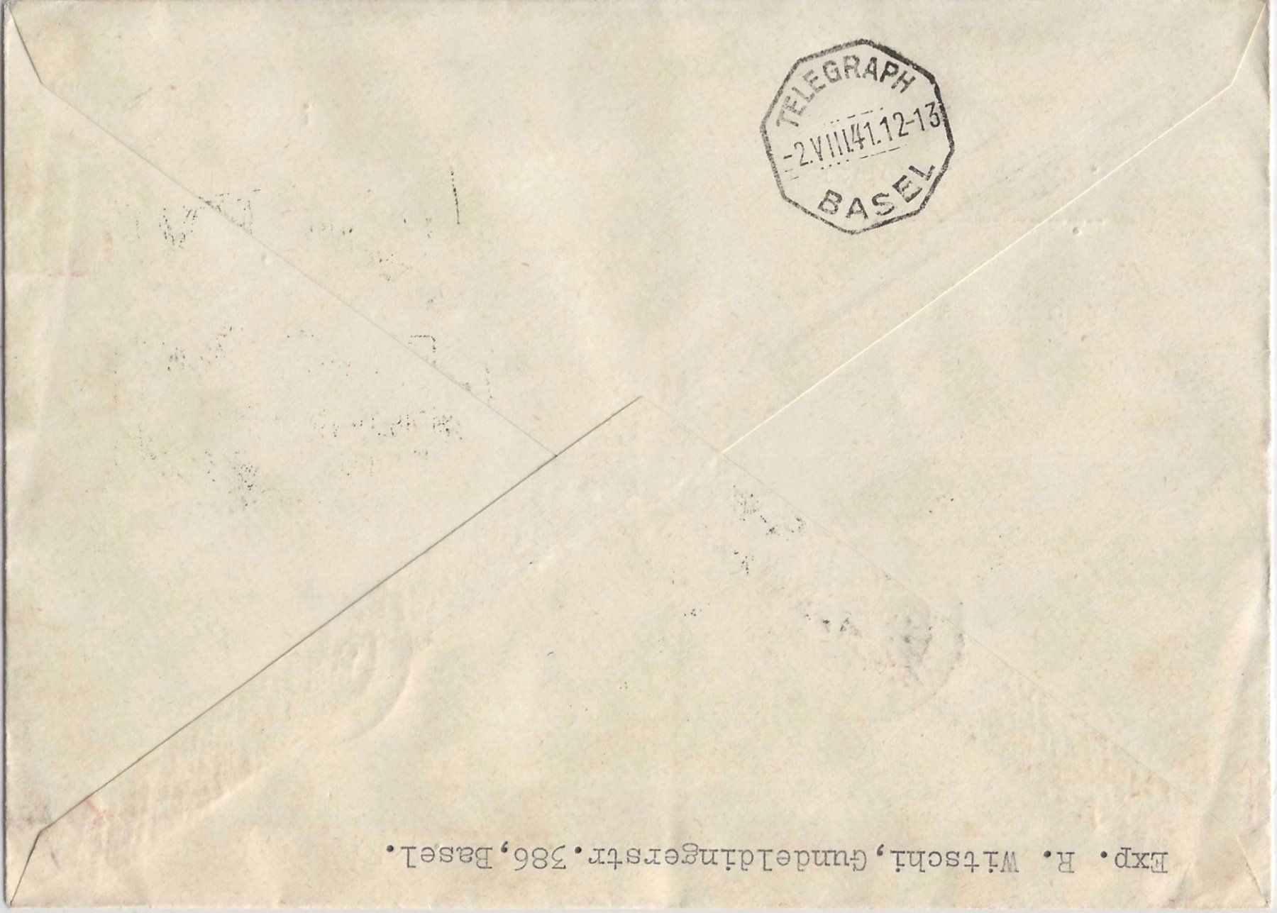 Tutti i francobolli: Brief Bundesfeier  Sonderstempel 1.Aug.1941 Eingeschrieben – Usato da Zürich venduto da Philacat11 1