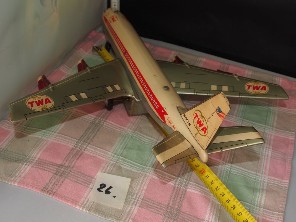Jouet Ancien Avion Tôle BOEING 737 Made In Japan RARE