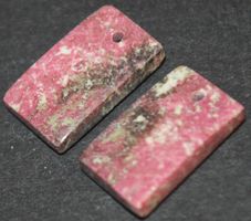 Anhänger Set gelocht L-6880 – 1 Paar Thulit ca. je 18x10mm