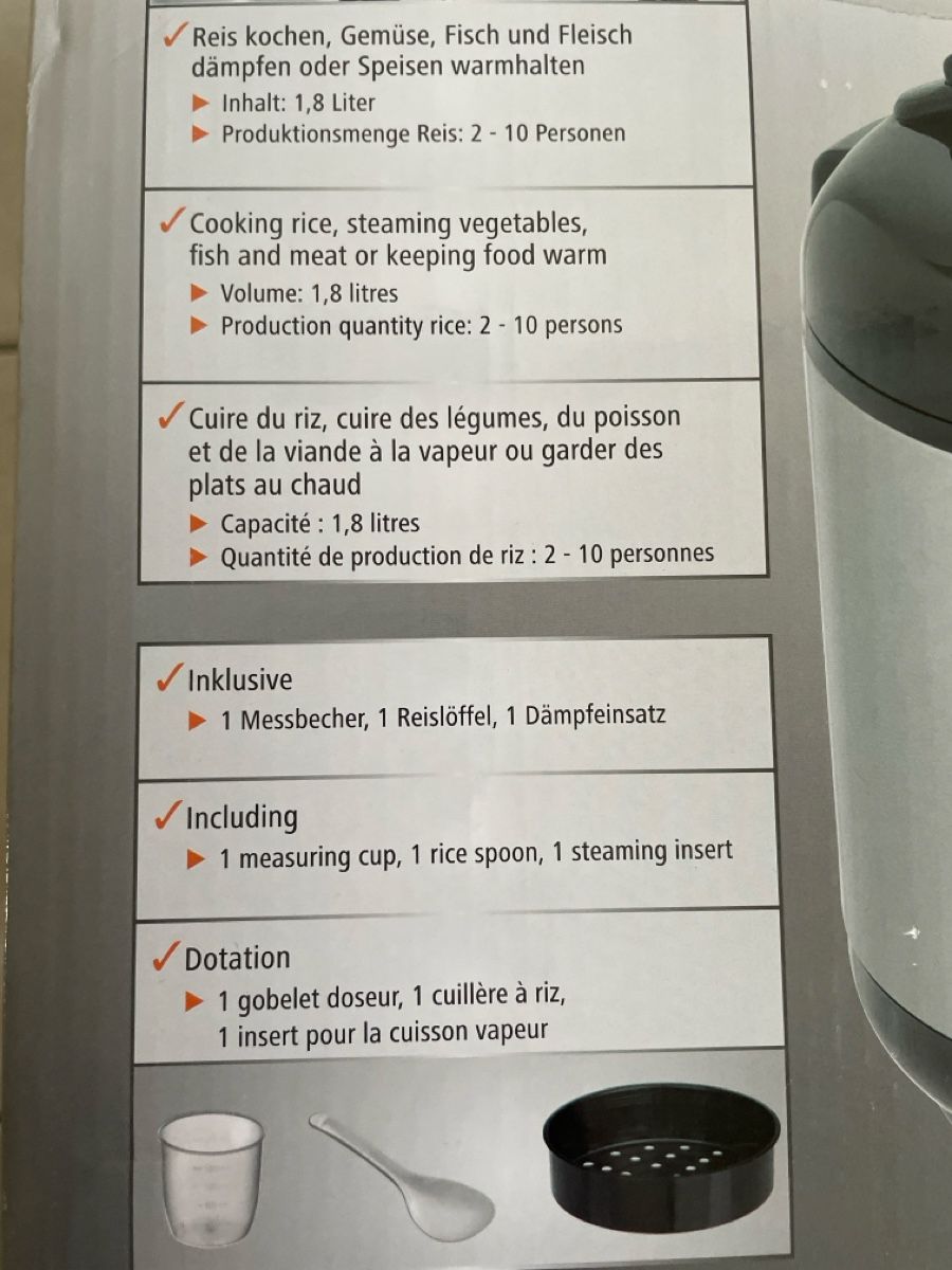 Bartscher Elettrodomestici da cucina: Reiskocher Bartscher 1.8 L – Nuovo (secondo la descrizione) da Ottikon venduto da CurcioA 2