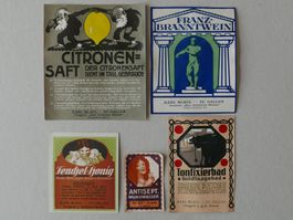ALTE ETIKETTEN DROGERIE ZUM GOLDENEN MÖRSER ST. GALLEN