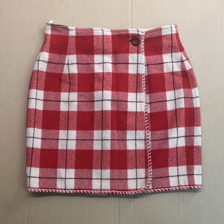 Vintage-Wollrock von Benetton 90er Jahren Blue Family Rot