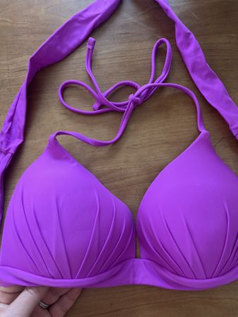Purple / Pink bikini top with padding, size S, summer look