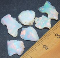 Mineralien Set L-3971 – 6 Stück Äthiopischer Roh Opal