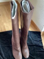 Leder Damenstiefel braun mit Absatz ca. 9cm neu