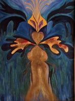 "TheQueeBee protects the Family ",Öl Kunstwerk by M.Nichols